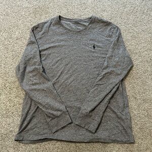 Ralph Lauren Gray Long Sleeve Tee Classic Crew Neck